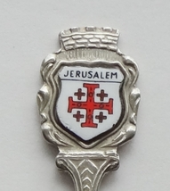 Collector Souvenir Spoon Israel Jerusalem Crusaders Cross Enamel Emblem - $12.99