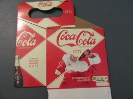 Coca Cola Cardboard 4-Pack Bottle Case - 2012 Santa Holiday Edition Carrier - $3.50