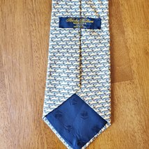 Brooks Brothers Tie, Yellow Gray Blue Whales, Brooks Brothers Makers Vintage image 3