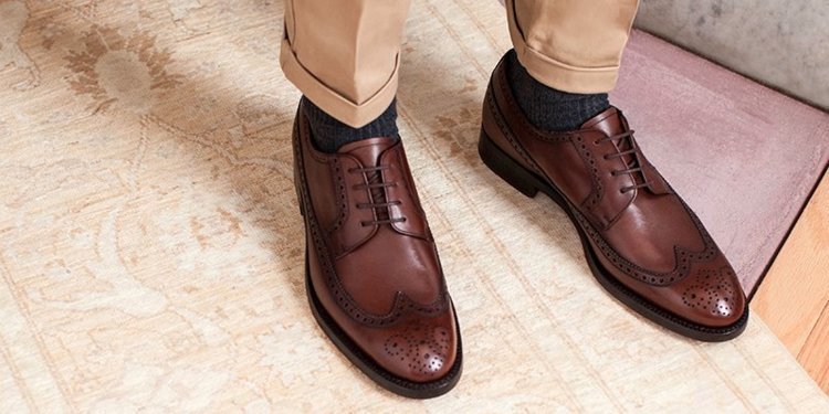 NEW Handmade Men Wingtip Brown Leather Formal Shoes Men Brogue Dress Shoes Men