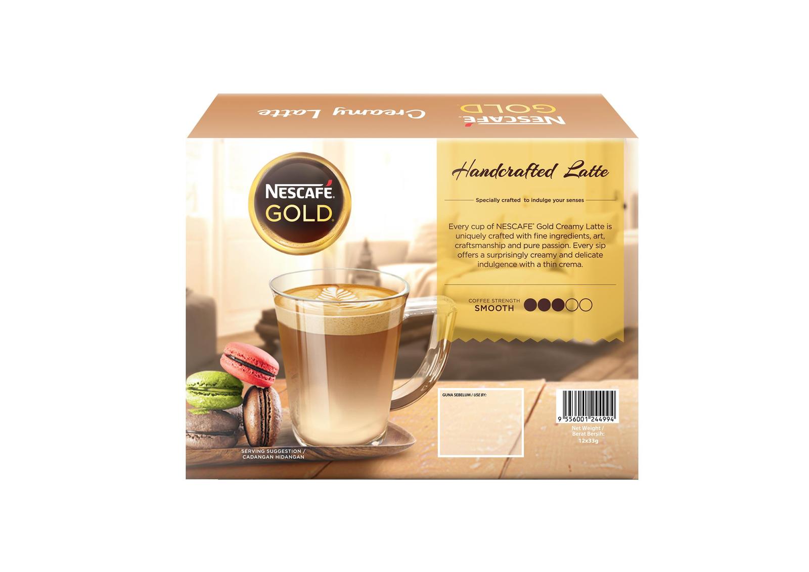 NESCAFE GOLD CREAMY LATTE Premix Instant Coffee 12 sachets x 33g