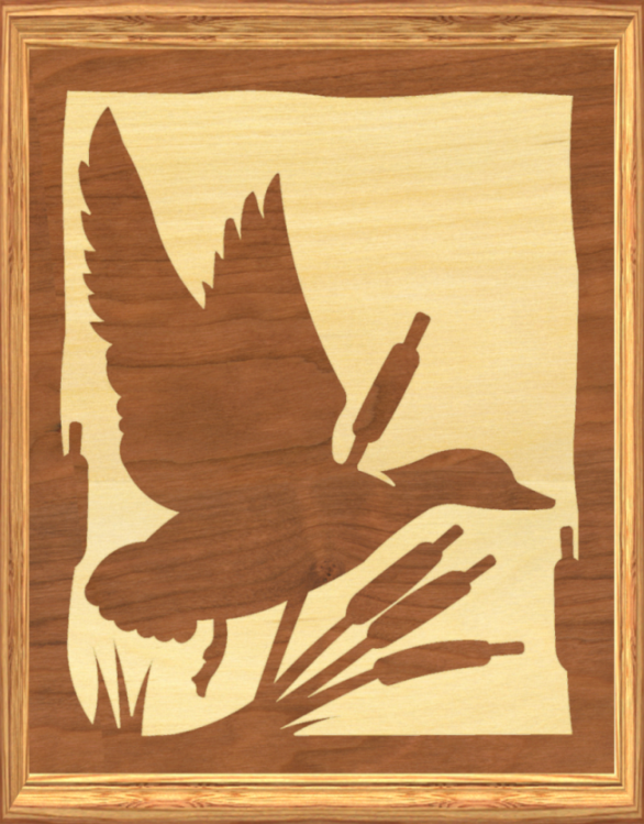 Duck and Cattails Scroll Saw Woodworking Pattern Plan by 