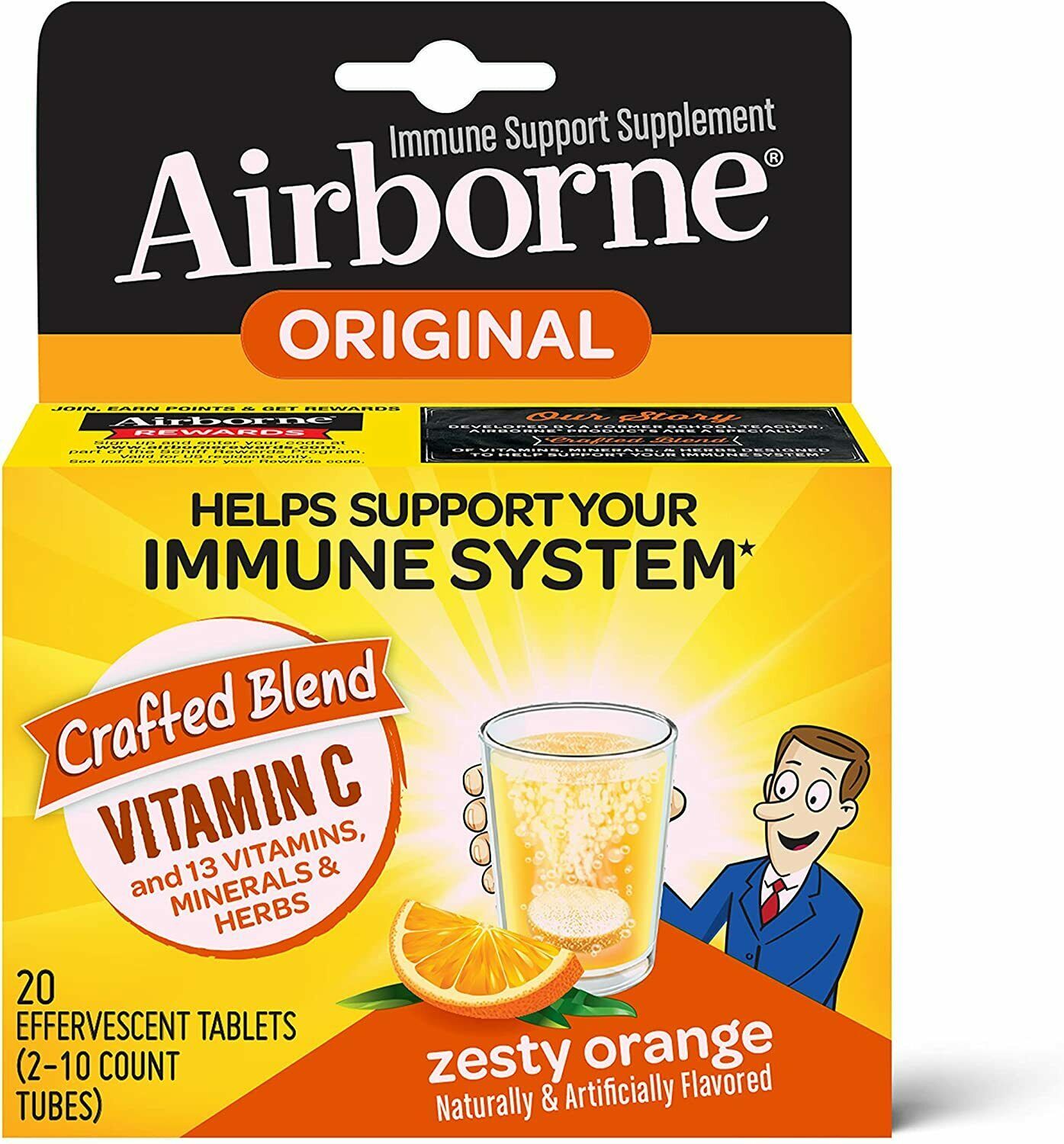 Airborne Vitamin C 1000mg (per serving)Zesty Orange Effervescent