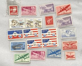 Lot of 21 US Air Mail Stamps Mint Gummed Unused - $13.09