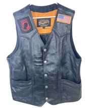 Papa’s Leather Motorcycle Vest Harley Davidson POW MIA Large  - $59.39