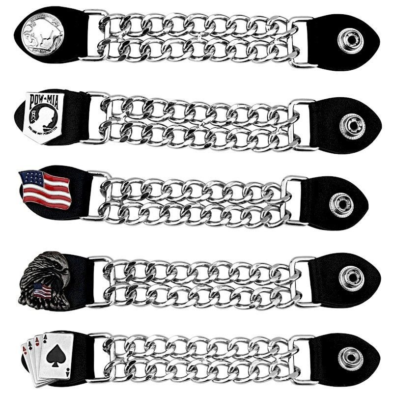 Black Denim Motorcycle Vest & 5 Genuine Leather Vest ExtendersMLGXL2XL3XL Coats & Jackets