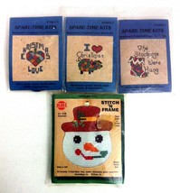Cross Stitch Spare Time Kits 1 Stitch 'N Frame Christmas Snowman Lot of 3 - $9.89