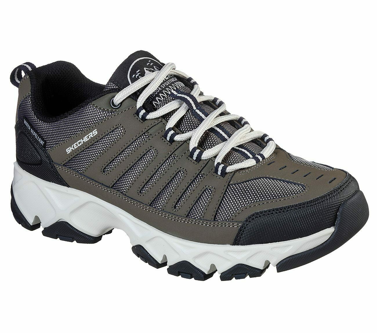 Skechers Brown Extra Wide Fit Shoes Men Memory Foam Sporty Trail Hike ...