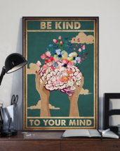 Top #154 Flower Brain Be Kind To Your Mind Canvas - $49.99