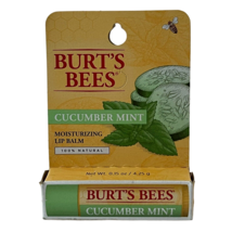 Burts Bees Lip Balm Cucumber Mint Moisturizing Beeswax Full Size chapped... - $3.00