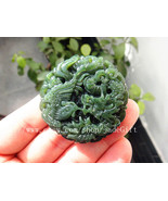 Free Shipping - handmade Natural  green jadeite jade  Dragon and Phoenix... - $18.99