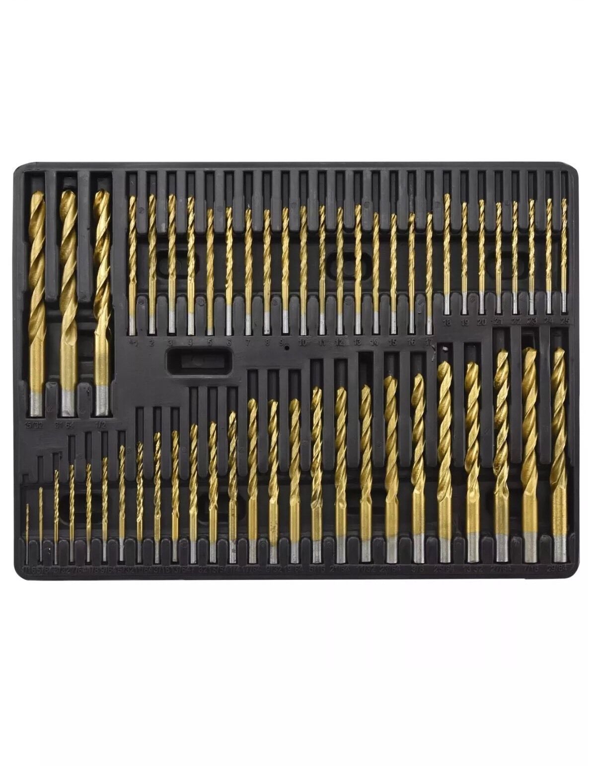 115pc Titanium Drill Bit Set Steel & Wood Carpenter Masonry Hobby w