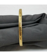 Trifari Gold Tone Etched Bangle Bracelet - $22.76