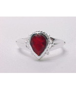 GARNET RING in STERLING Silver by Designer MD - Size 6 - FREE SHIPPING - $48.00
