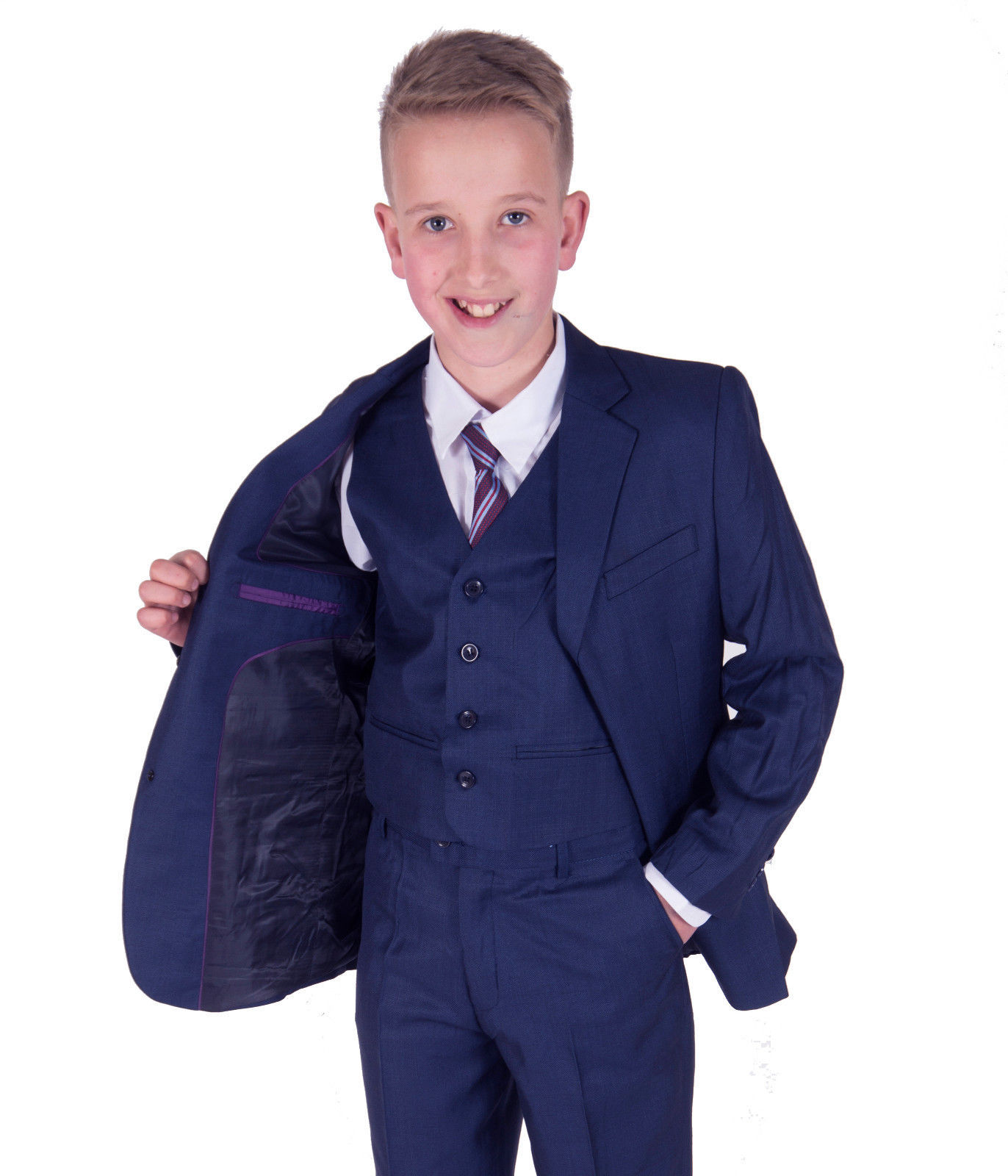 5 Piece Boys Blue Suit Boys Wedding Suit Page Boy Suit Party Prom 212 Years Suits