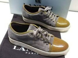 Lanvin Cap Toe Suede Patent Calfskin Leather Sneaker Men Shoes US 7 Box Dust Bag image 5
