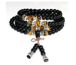 Free Shipping - Tibetan Buddhism real black jade 108 Prayer Beads meditation yog - $27.99