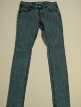 Dark Turquoise Acid Wash Skinny Jeans, Size 7 - $15.99