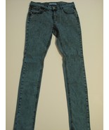 Dark Turquoise Acid Wash Skinny Jeans, Size 7 - $15.99