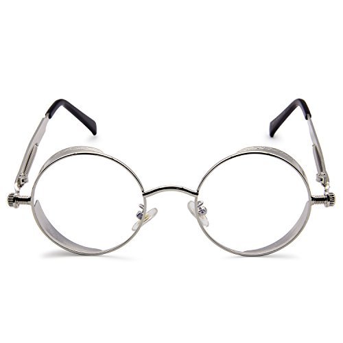 AMZTM Outdoor Reading Glasses Fashion Retro Steampunk Small Round Metal