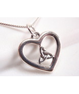 Trinity in Heart Necklace 925 Sterling Silver Corona Sun Jewelry Love - $16.19