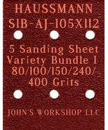 HAUSSMANN S1B-AJ-105X112 - 80/100/150/240/400 Grits - 5 Sandpaper Variet... - $7.53