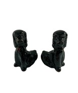 Pair of Black Poodles Ceramic Made in Japan 3&quot; Tall Vintage Set of 2 - $11.88