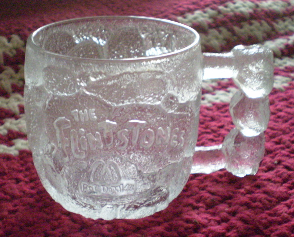 Flintstone's Rocky Road Glass Mug 1993 McDonalds Promo Glasses