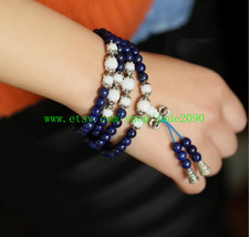 Free Shipping - Tibetan Buddhism 8 mm Natural Lapis lazuli Meditation yoga 108 P - $32.99