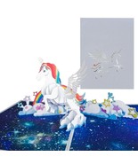Unicorn Card Gift 3D Pop-Up Birthday Cards for Kids Dad Cartoon Greeting  - $12.23
