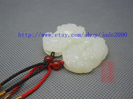 Free Shipping - good luck natural white charm jadeite jade charm "PI YAO" pendan - $19.99