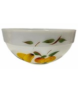 Anchor Hocking Fire King Milk Glass Bowl w/ Handpainted Fruit Design Mad... - $12.94