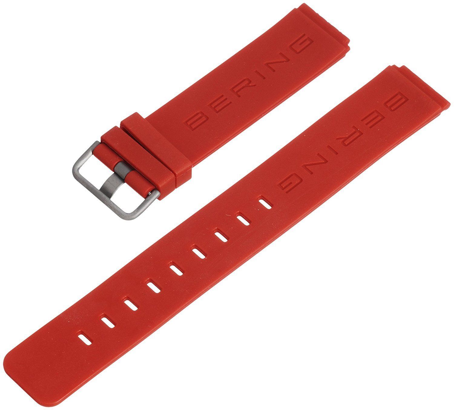 Bering 12639-872 Red Silicone Band Men Wrist Watch Replacement - Watch ...