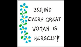 Celebrate Womens History Month - Inspiring woman quote, female confidence, blue  - $3.95