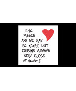 Cousin Theme Magnet Quote about family, close relatives, red heart design - $3.95