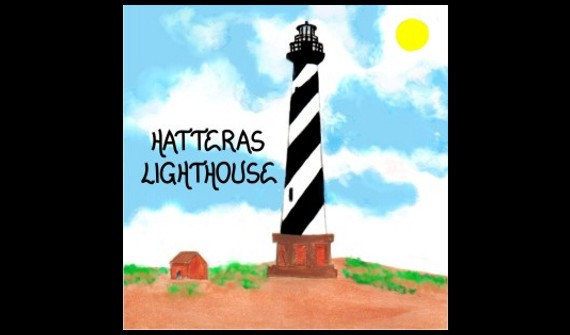 Primary image for Lighthouse Magnet - Hattaras Light, Outerbanks, North Carolina, orginal art prin