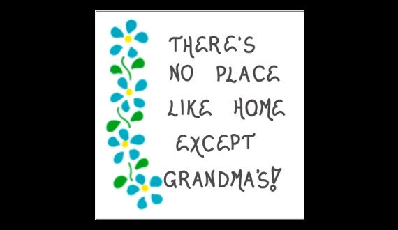 Refrigerator Magnet for Grandma, Grandmother quote, blue cascading flowers