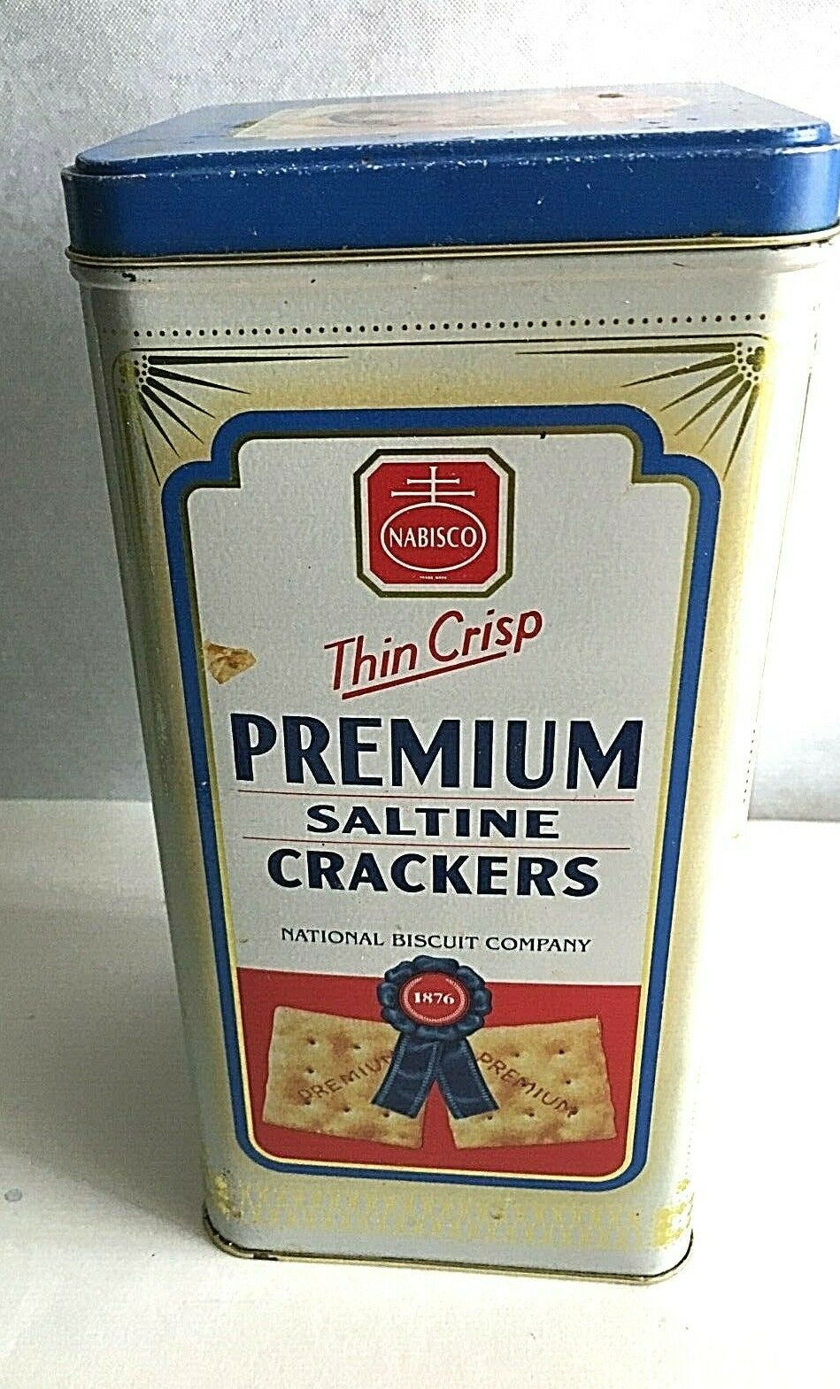 Premium Crackers Tin Can Nabisco National Biscuit Company 9.5