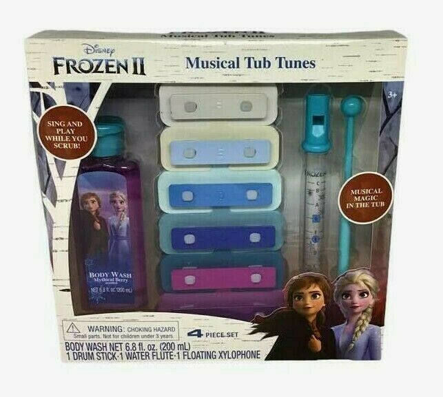 Disney Frozen II Musical Tub Tunes Bath Time Body Wash Xylophone Water Flute NIB