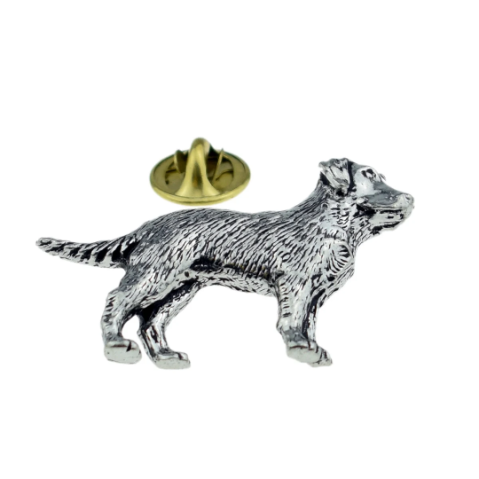 Labrador, Dog. English Pewter Lapel Pin Badge gift boxed