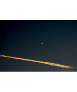 Jetstream with Fingernail Moon  10x15 Photograph - $179.00