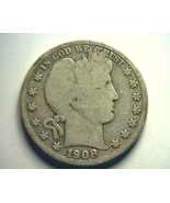 1908-O BARBER HALF DOLLAR GOOD+ G+ NICE ORIGINAL COIN FROM BOBS COINS FA... - $23.00