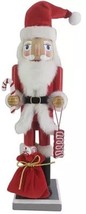 Wooden Christmas Nutcracker,15&quot;, SANTA CLAUS WITH BAG OF GIFTS &amp; SUGAR C... - $29.69