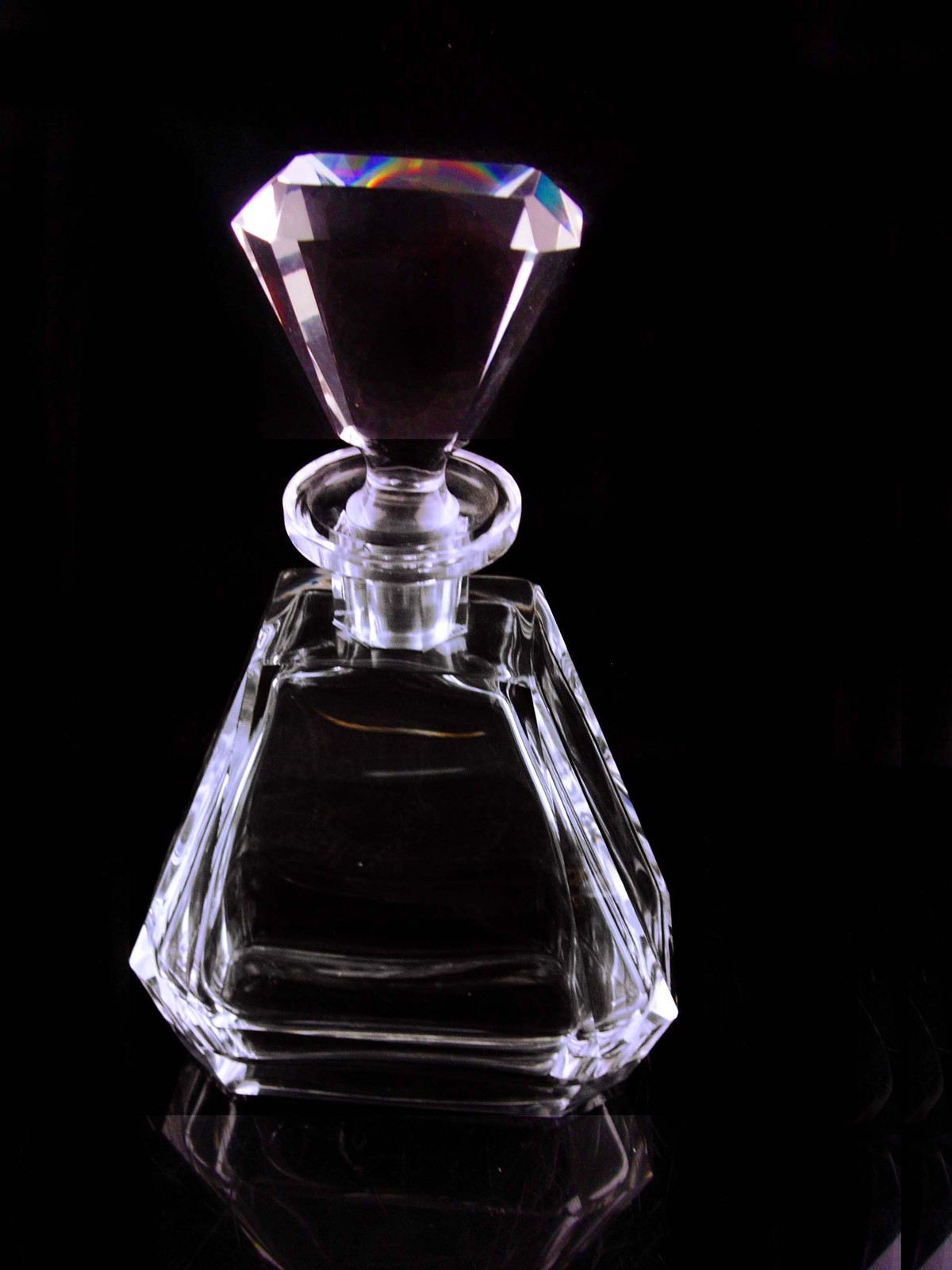 Primary image for Vintage large heavy lead crystal bottle - Whiskey Decanter - wedding gift - Anni