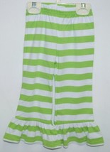 lanks Boutique Girls Lime White Stripe Ruffle Pants Size 18 Months image 1