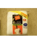 New 7 Hanes Tagless Comfortsoft White Crew Neck T-Shirts Lay Flat Collar Size S - $45.99