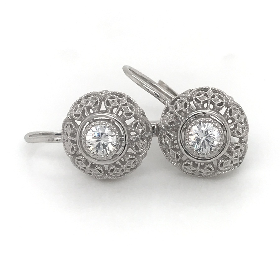 1/4 ct Diamond French Clip Earrings in Sterling Silver