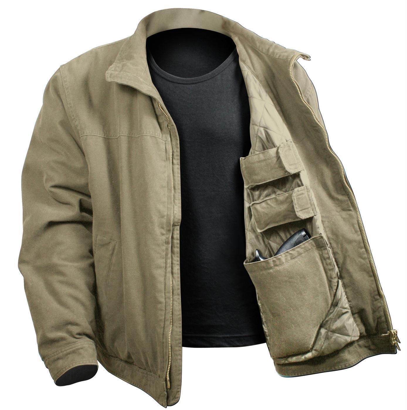 Mens Tactical Concealed Carry Insulated Jacket CCW Coat Under Cover Gun Covert Coats & Jackets