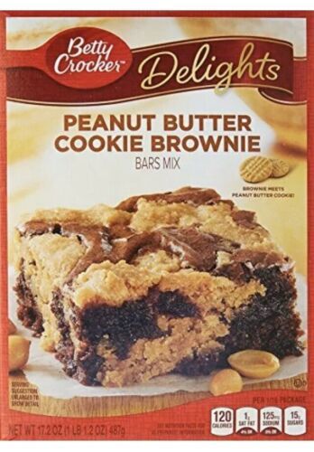 Primary image for Peanut Butter Cookie Brownie Betty Crocker Delights Mix Bar Mix 17.2 Ounce