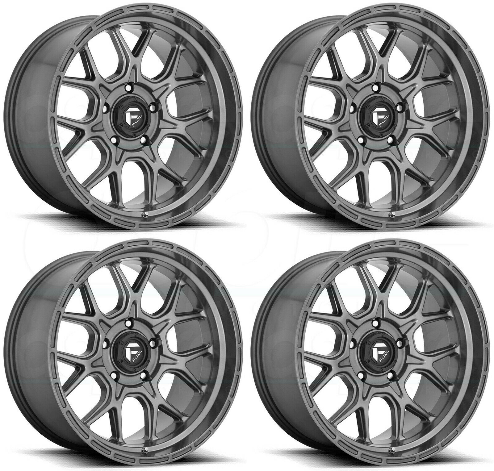 20x10 Fuel Tech D672 6x135 18 GunMetal Wheels Rims Set(4) Wheels